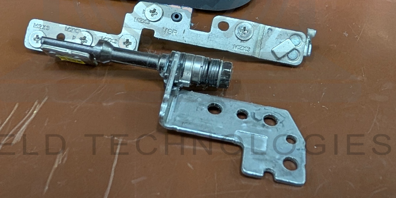 Brass-insert reinforcement bonded into cleaned and prepared Lenovo IdeaPad 3 hinge mount